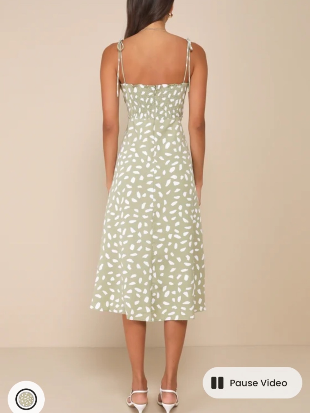 Lulus Party In Paris Sage Green Print Tie-strap Midi Dress - Size XL - Picture 3 of 7